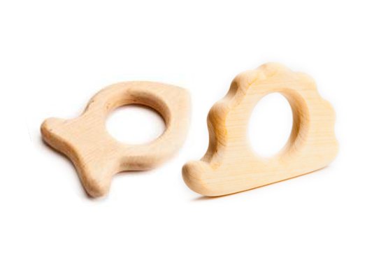 DIY Natürlich hölzerne Beißring Baby Zahnen Spielzeug Holzgreifling 