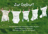 Glückwunschkarte zur Geburt mit Spruch - Windeln