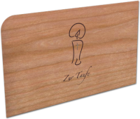 Taufkarte aus Holz mit Kerze